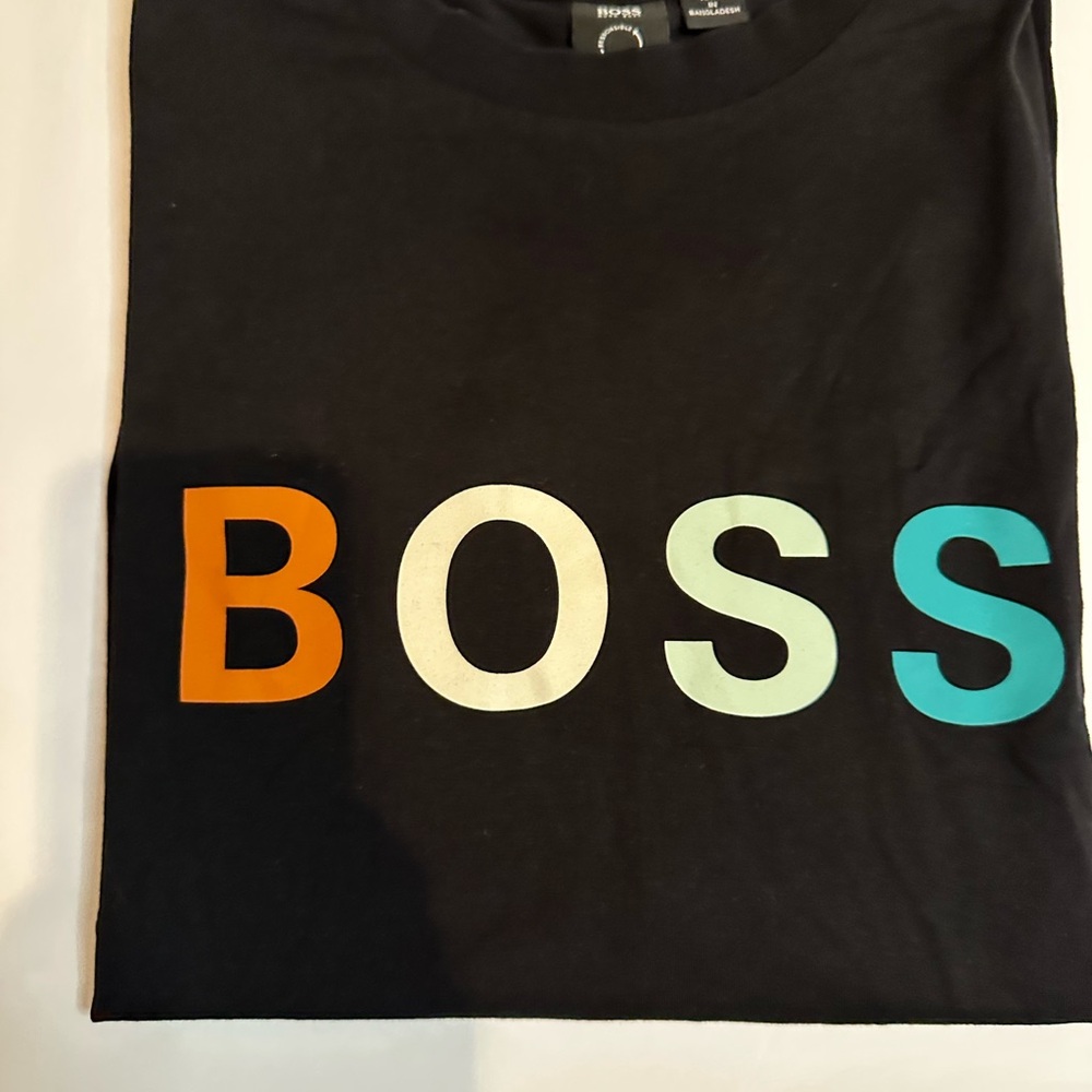 Boss Men's Tee with Bold Multicolor Logo